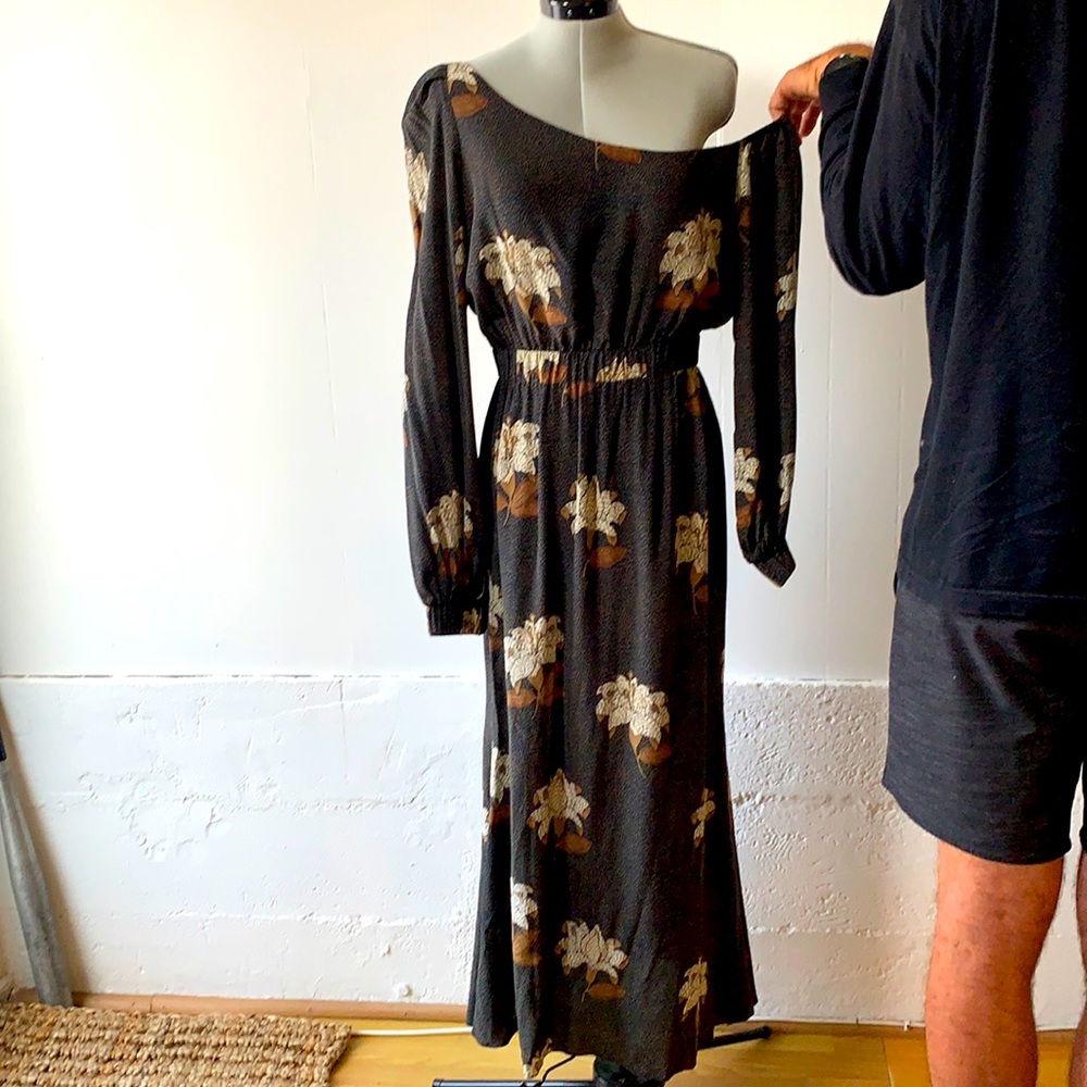 Stone Cold Fox Off-The-Shoulder, Silk Dress